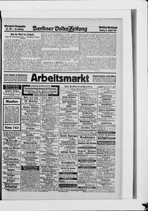 Berliner Volkszeitung vom 08.08.1915