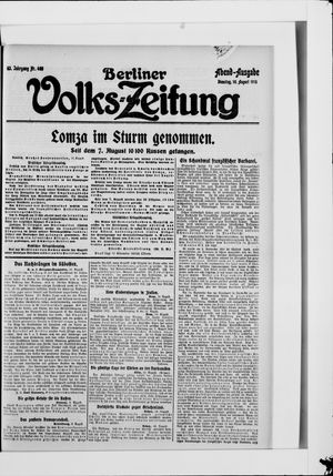 Berliner Volkszeitung vom 10.08.1915