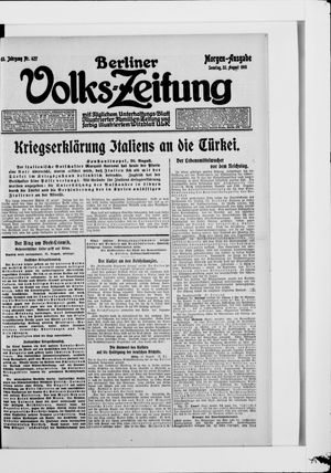 Berliner Volkszeitung vom 22.08.1915