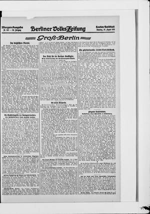 Berliner Volkszeitung vom 24.08.1915