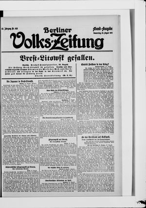 Berliner Volkszeitung vom 26.08.1915