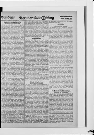 Berliner Volkszeitung vom 29.08.1915