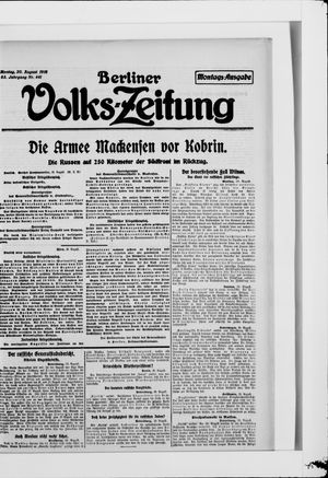Berliner Volkszeitung vom 30.08.1915
