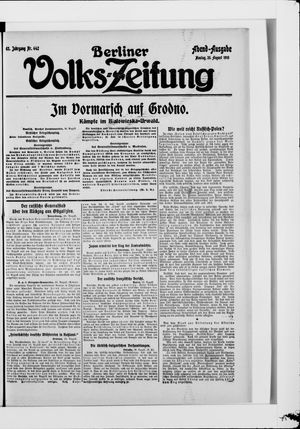 Berliner Volkszeitung vom 30.08.1915