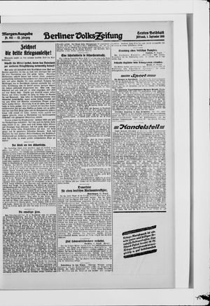 Berliner Volkszeitung vom 01.09.1915