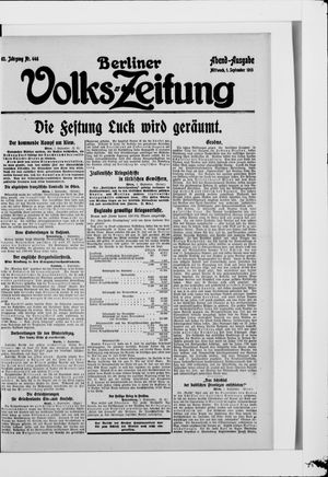 Berliner Volkszeitung vom 01.09.1915