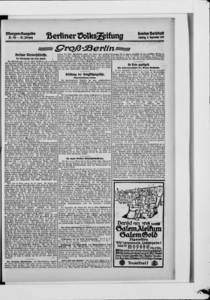 Berliner Volkszeitung vom 05.09.1915