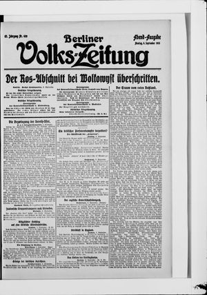 Berliner Volkszeitung on Sep 6, 1915