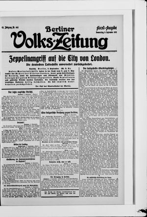 Berliner Volkszeitung vom 09.09.1915