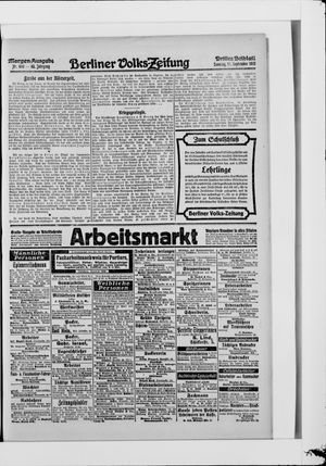 Berliner Volkszeitung vom 12.09.1915