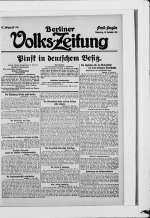 Berliner Volkszeitung vom 16.09.1915