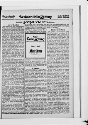 Berliner Volkszeitung vom 19.09.1915