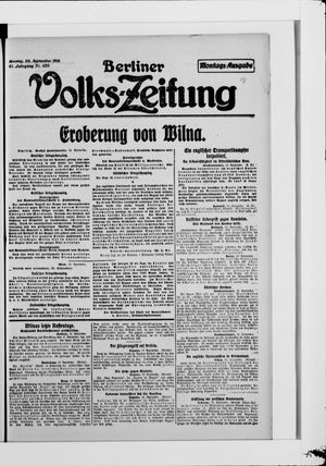 Berliner Volkszeitung vom 20.09.1915