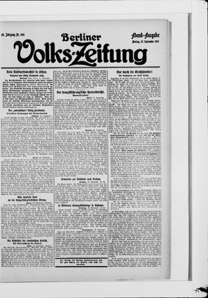 Berliner Volkszeitung vom 27.09.1915