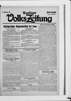 Berliner Volkszeitung vom 01.10.1915