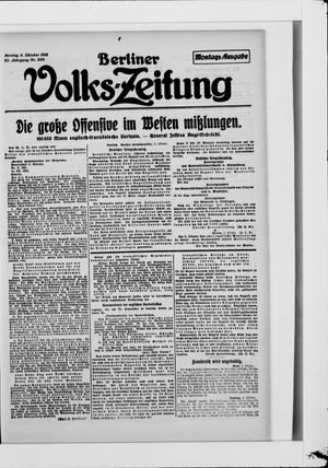 Berliner Volkszeitung vom 04.10.1915