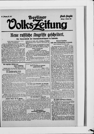 Berliner Volkszeitung vom 04.10.1915