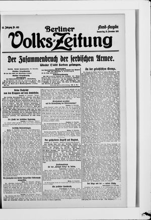 Berliner Volkszeitung vom 25.11.1915