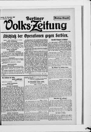 Berliner Volkszeitung vom 29.11.1915