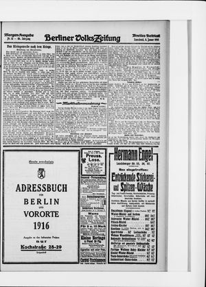 Berliner Volkszeitung vom 08.01.1916