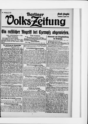 Berliner Volkszeitung vom 15.01.1916