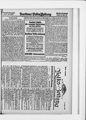 Berliner Volkszeitung on Jan 29, 1916