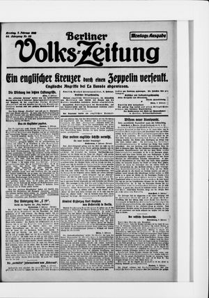 Berliner Volkszeitung vom 07.02.1916