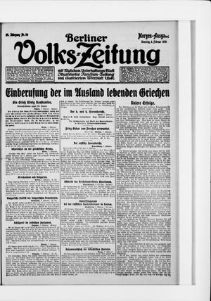 Berliner Volkszeitung vom 08.02.1916