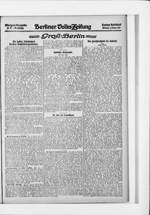 Berliner Volkszeitung vom 09.02.1916