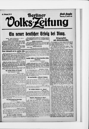 Berliner Volkszeitung vom 10.02.1916