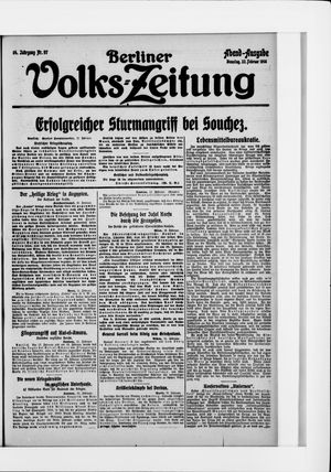 Berliner Volkszeitung vom 22.02.1916