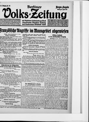 Berliner Volkszeitung vom 25.04.1916