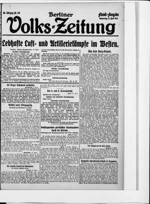 Berliner Volkszeitung on Apr 27, 1916