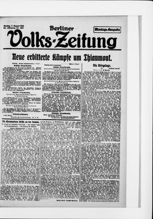Berliner Volkszeitung vom 07.08.1916