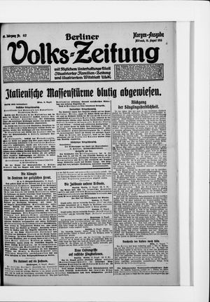Berliner Volkszeitung on Aug 16, 1916