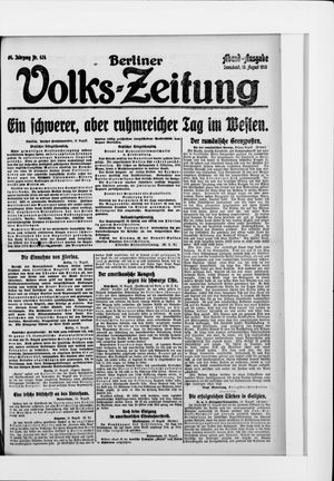 Berliner Volkszeitung vom 19.08.1916
