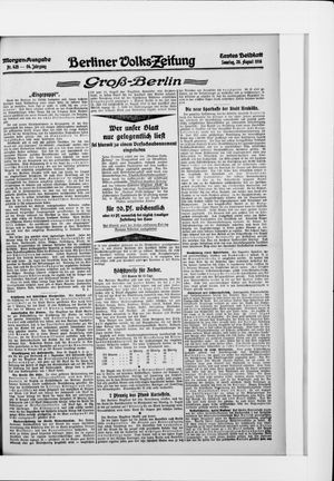 Berliner Volkszeitung vom 20.08.1916