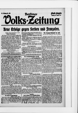 Berliner Volkszeitung vom 22.08.1916