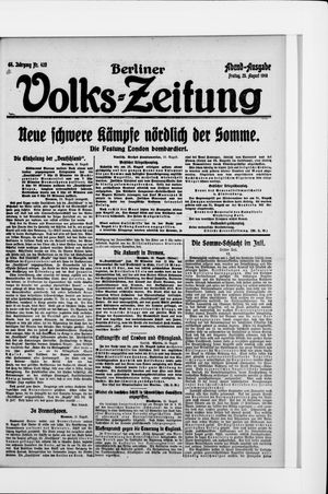Berliner Volkszeitung on Aug 25, 1916