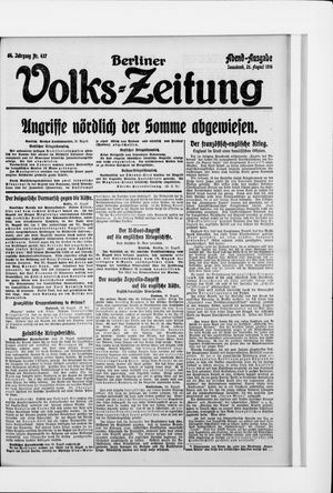 Berliner Volkszeitung vom 26.08.1916