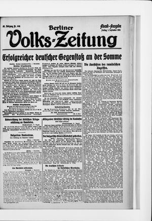 Berliner Volkszeitung vom 01.09.1916