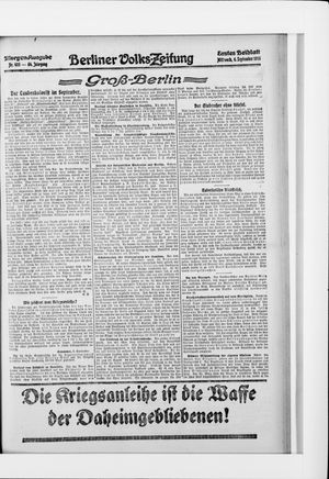 Berliner Volkszeitung vom 06.09.1916
