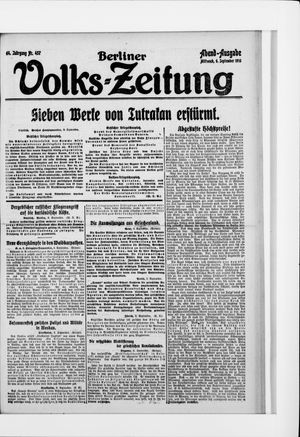 Berliner Volkszeitung on Sep 6, 1916