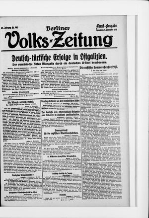 Berliner Volkszeitung vom 09.09.1916