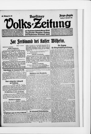 Berliner Volkszeitung on Sep 10, 1916