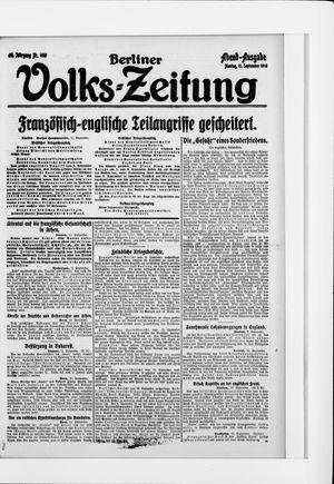 Berliner Volkszeitung vom 11.09.1916