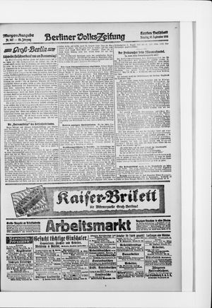 Berliner Volkszeitung on Sep 12, 1916