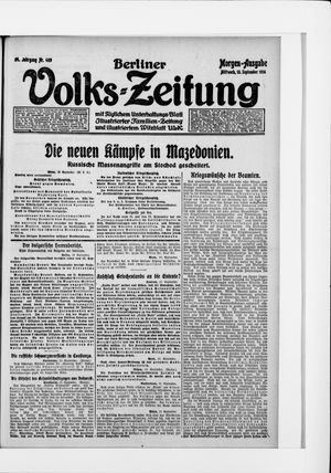 Berliner Volkszeitung on Sep 13, 1916