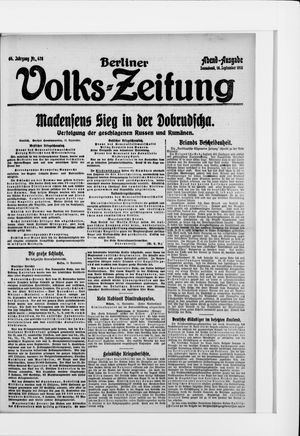 Berliner Volkszeitung vom 16.09.1916