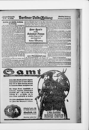 Berliner Volkszeitung vom 21.09.1916